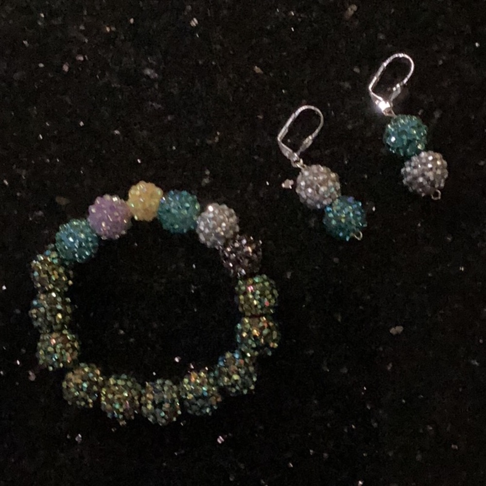 Colorful Beaded Bracelet and Earring Set